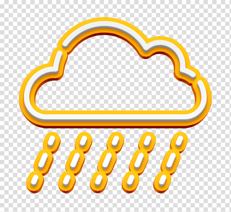 Rain icon Heavy icon Natural Disaster icon, Yellow, Line, Meter, Number, Jewellery, Human Body transparent background PNG clipart