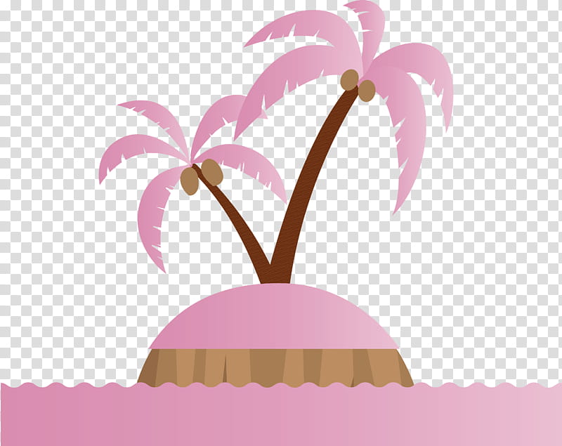 pink m meter, Palm Tree, Beach, Cartoon Tree transparent background PNG clipart