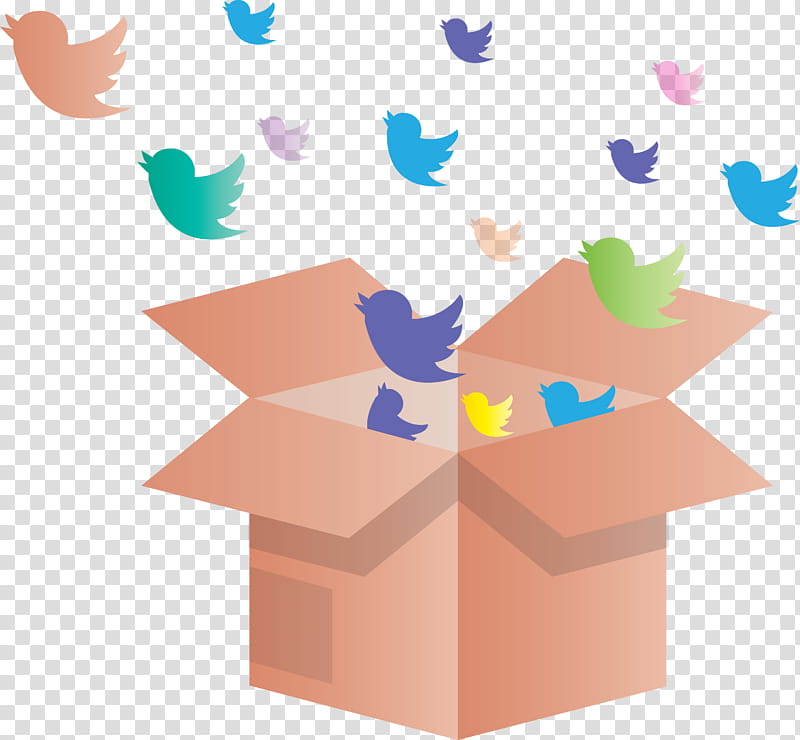 twitter birds opened box, Origami transparent background PNG clipart