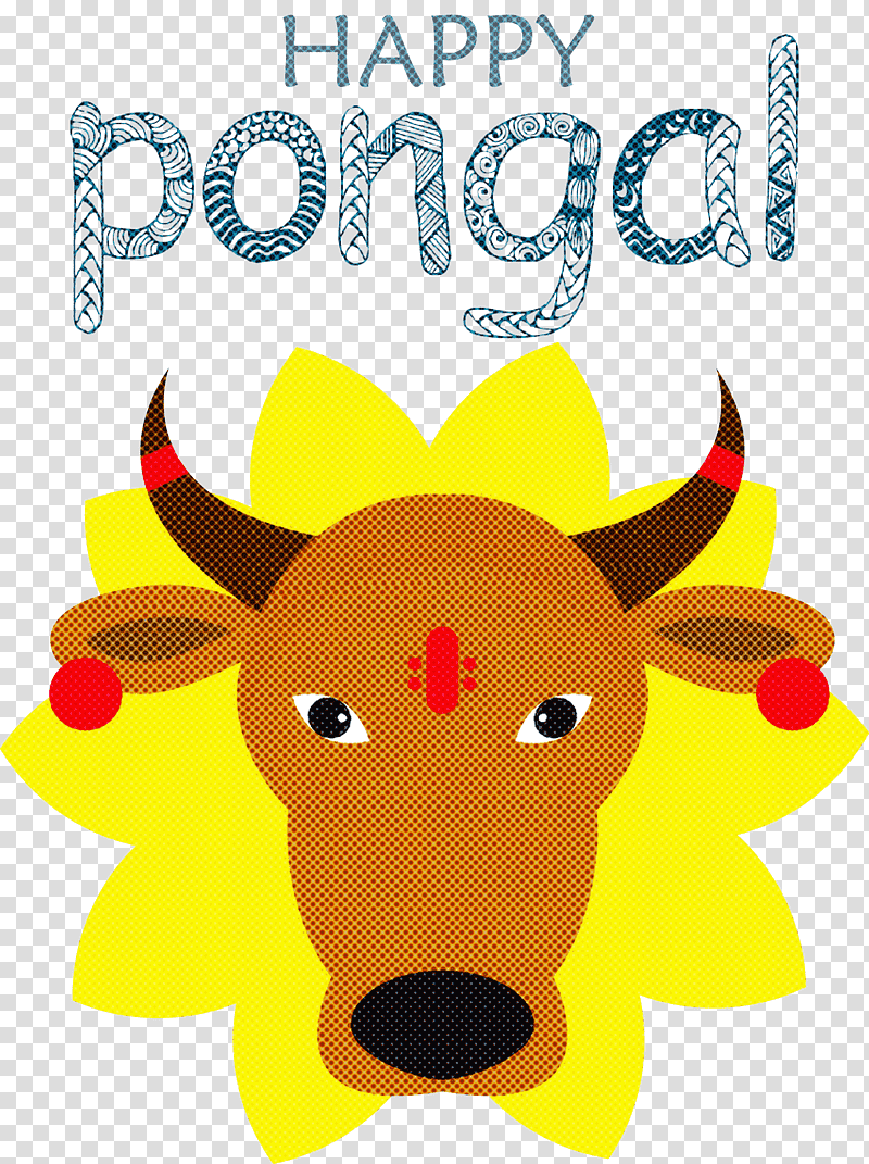 Happy Pongal Pongal, Snout, Deer, Cartoon, Text, Flower, Charity Water transparent background PNG clipart