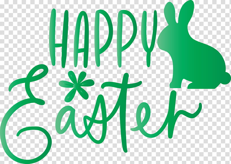 Easter Day Easter Sunday Happy Easter, Green, Text, Rabbit, Rabbits And Hares, Logo transparent background PNG clipart