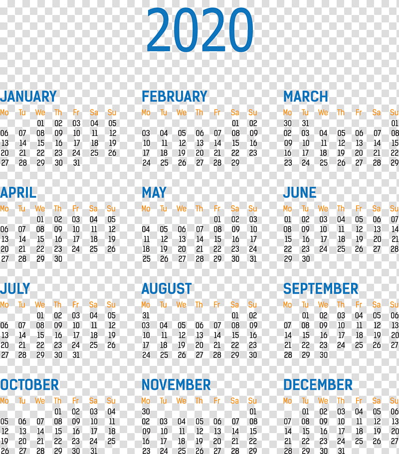 2020 yearly calendar Printable 2020 Yearly Calendar Template Full Year Calendar 2020, Calendar System, Line, Point, Meter transparent background PNG clipart