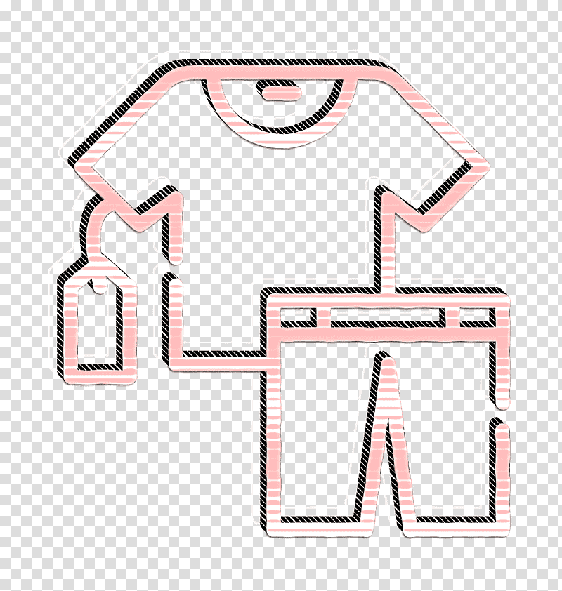 Mall icon Tshirt icon Clothes icon, Sleeve, Collar, Number, Text, Outerwear, Pink transparent background PNG clipart