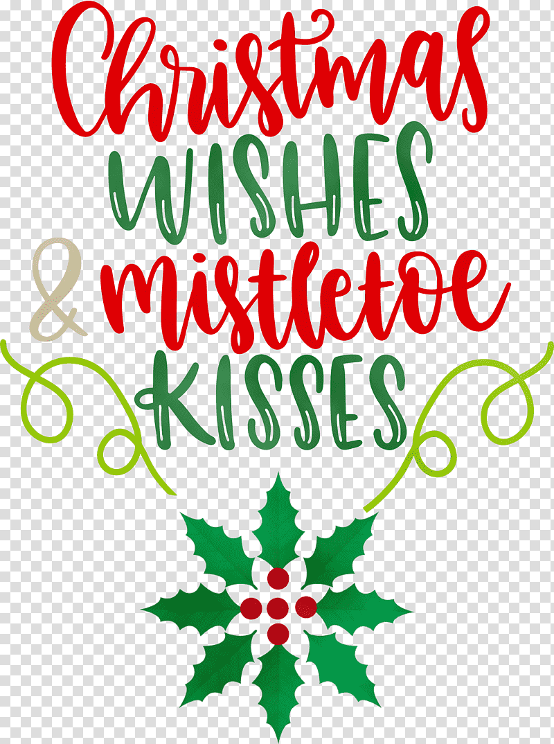 Christmas tree, Christmas Wishes, Mistletoe Kisses, Watercolor, Paint, Wet Ink, Christmas Day transparent background PNG clipart