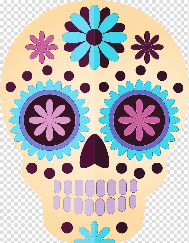 Skull art, Skull Mexico, Sugar Skull, Traditional Skull, Watercolor, Paint, Wet Ink, Calavera transparent background PNG clipart