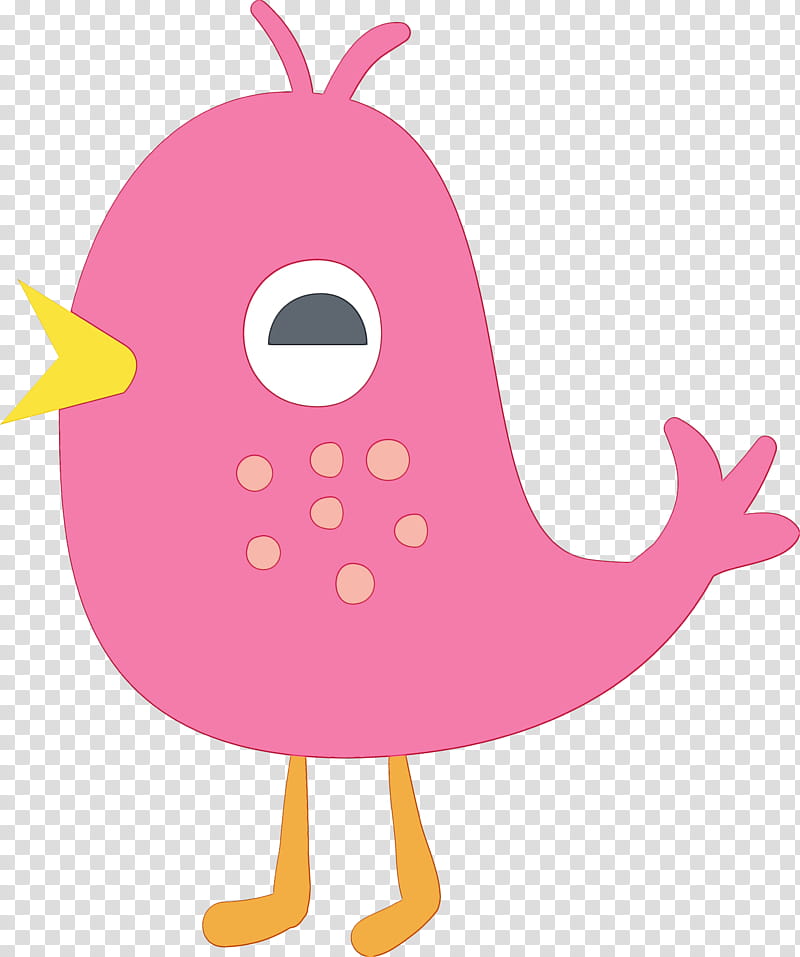 chicken cartoon pink m pattern character, Cartoon Bird, Cute Bird, Watercolor, Paint, Wet Ink, Beak, Line transparent background PNG clipart