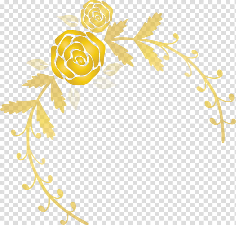 rose frame flower frame wedding frame, Yellow, Line, Plant transparent background PNG clipart