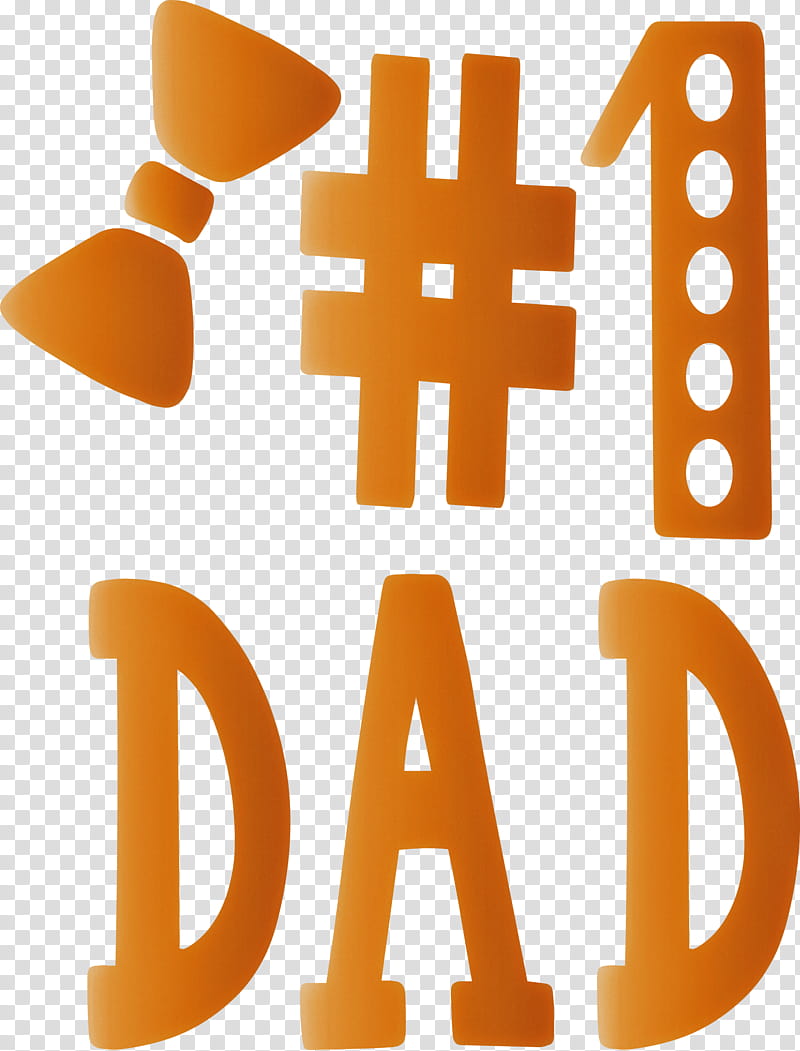 No1 dad Happy Fathers Day, Text, Heart, Logo, Symbol, Valentines Day Greeting Card, Orange, Semiotics transparent background PNG clipart