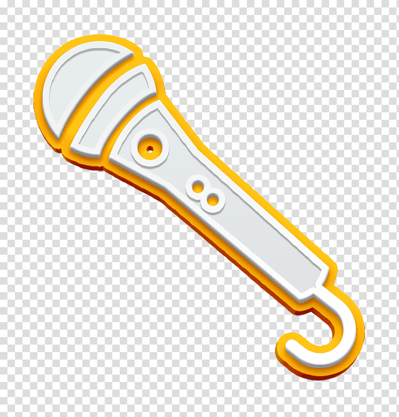 Cord microphone icon Music And Sound 2 icon multimedia icon, Mic Icon, Yellow, Car, Line, Meter, Jewellery transparent background PNG clipart