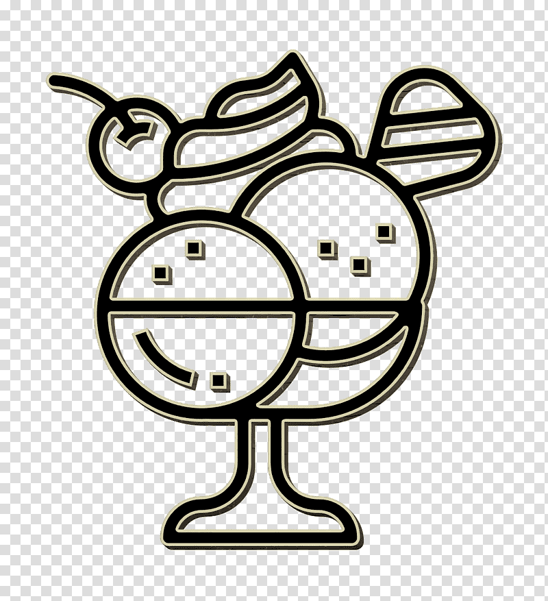 Restaurant icon Ice cream icon Dessert icon, Black And White
, Cartoon, Royaltyfree, Meter, Line, Headgear transparent background PNG clipart