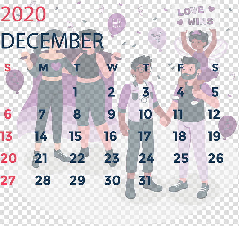 December 2020 Printable Calendar December 2020 Calendar, Clothing, Human, Calendar System, Line, Meter, Behavior transparent background PNG clipart