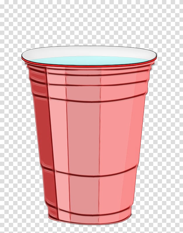 red tumbler plastic cup cylinder, Watercolor, Paint, Wet Ink, Drinkware, Flowerpot, Bucket transparent background PNG clipart