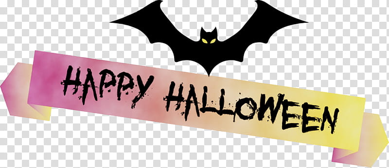 logo font meter, Happy Halloween Banner, Watercolor, Paint, Wet Ink transparent background PNG clipart