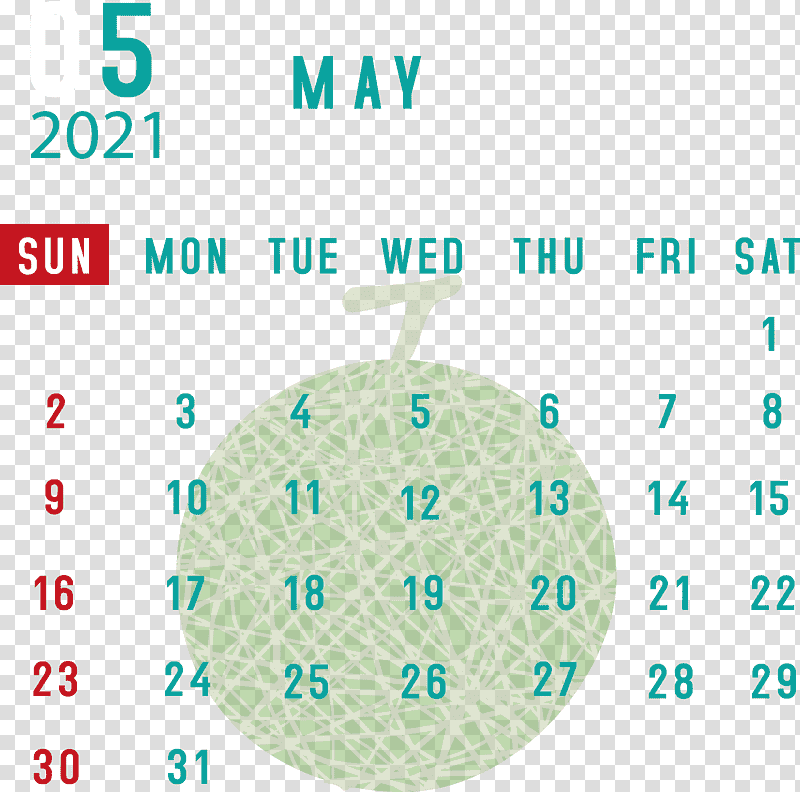 May 2021 Printable Calendar May 2021 Calendar, Aqua M, Line, Meter, Green, Diagram, Number transparent background PNG clipart