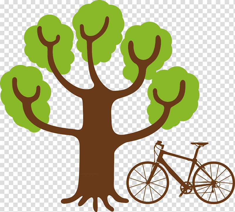 bike bicycle, Cartoon, Flower, Meter, Tree, Line, Hm transparent background PNG clipart