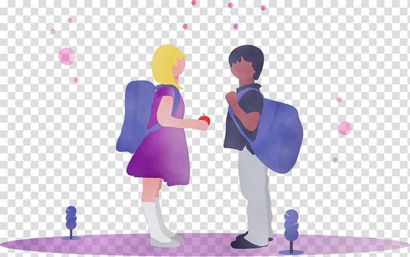 cartoon interaction gesture animation conversation, Back To School, Student, Boy, Girl, Watercolor, Paint, Wet Ink transparent background PNG clipart