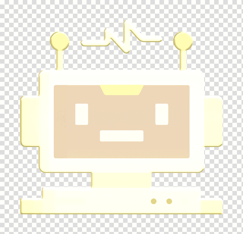 Robot icon Artificial intelligence icon, Logo, Symbol, Yellow, Line, Meter, Mathematics transparent background PNG clipart