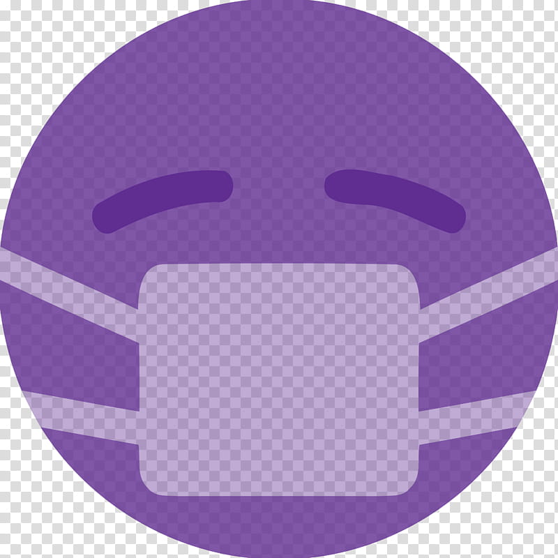 emoji with mask corona Coronavirus, CONVID, Violet, Purple, Nose, Emoticon, Smile, Material Property transparent background PNG clipart