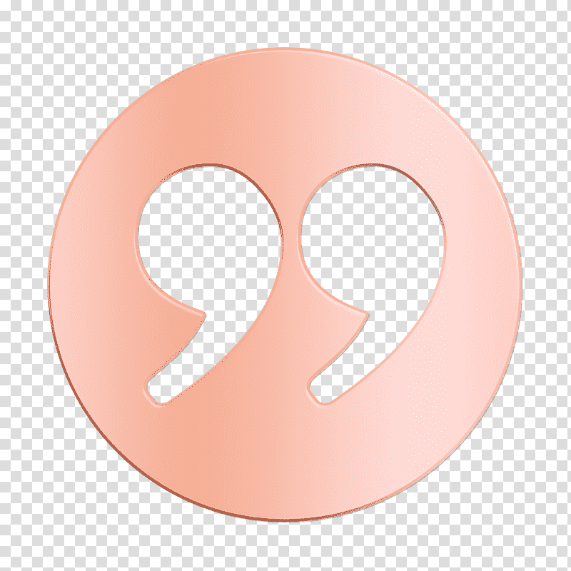Quotation Mark icon Bold Web Application icon shapes icon, Writer Icon, Meter, Symbol, Peach transparent background PNG clipart