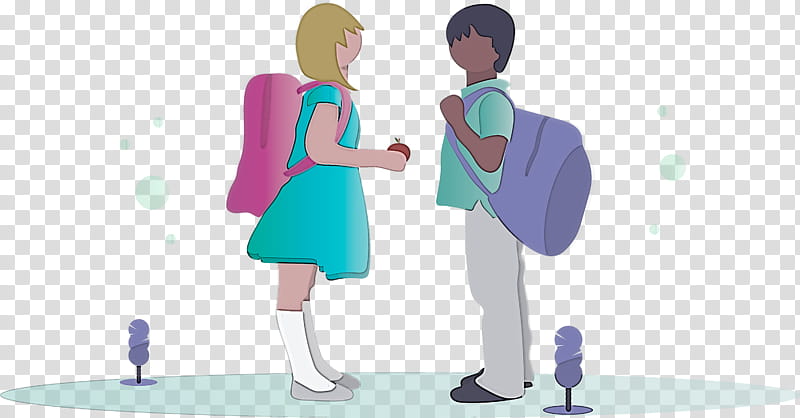 back to school student boy, Girl, Cartoon, Standing, Gesture, Conversation, Interaction, Animation transparent background PNG clipart