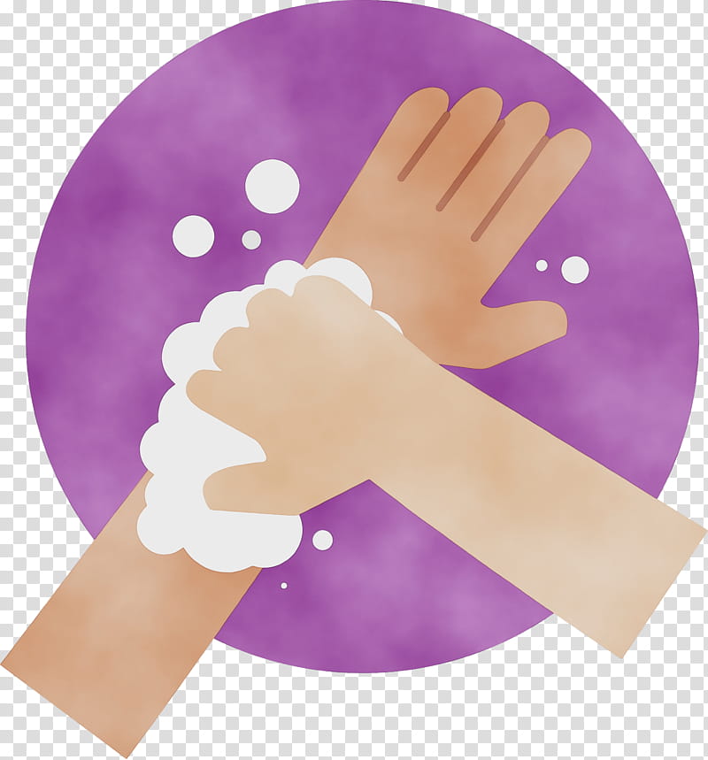 hand model glove purple hand, Hand Washing, Handwashing, Hand Hygiene , Coronavirus, Watercolor, Paint, Wet Ink transparent background PNG clipart