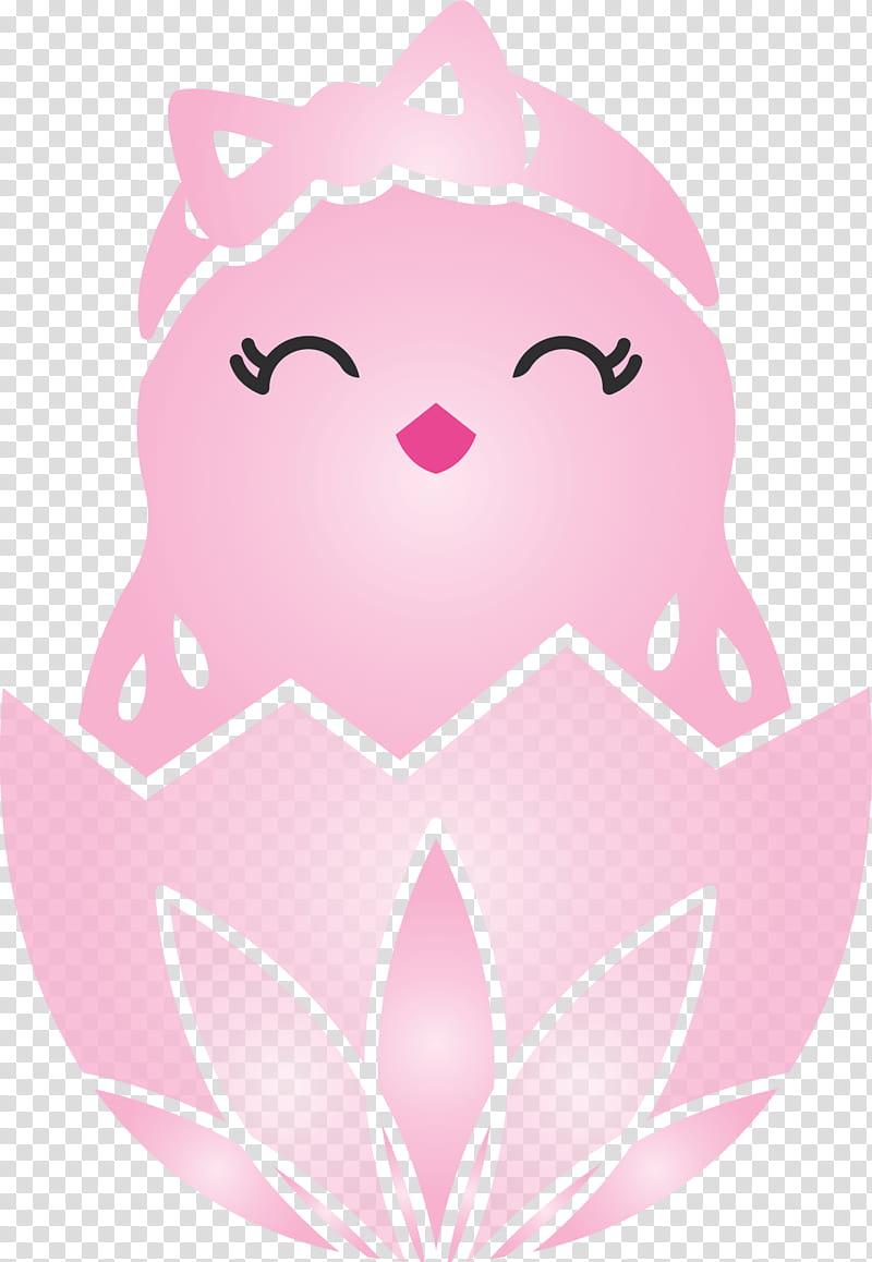 chick in eggshell easter day adorable chick, Pink transparent background PNG clipart