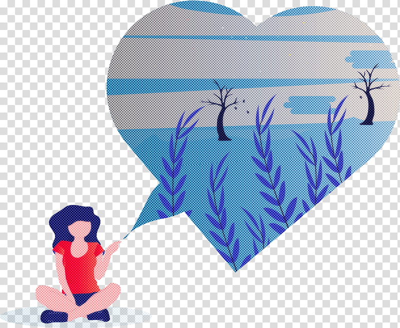 heart electric blue gesture, Girl, Cartoon, Abstract transparent background PNG clipart