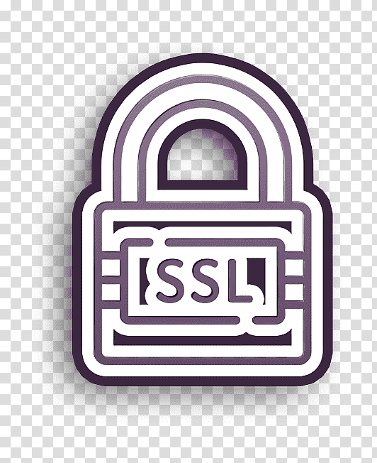 Protection & Security icon Ssl icon, Logo, Symbol, Labelm, Line, Meter, Purple transparent background PNG clipart