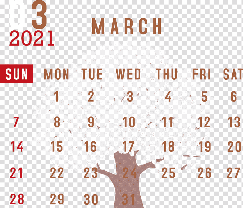 March 2021 Printable Calendar March 2021 Calendar 2021 Calendar, March Calendar, Line, Meter, Calendar System, Orange Sa, Number transparent background PNG clipart