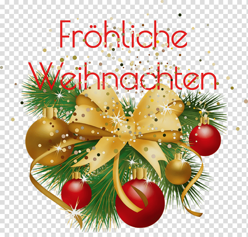 Christmas decoration, Frohliche Weihnachten, Merry Christmas, Watercolor, Paint, Wet Ink, Christmas Ornament transparent background PNG clipart