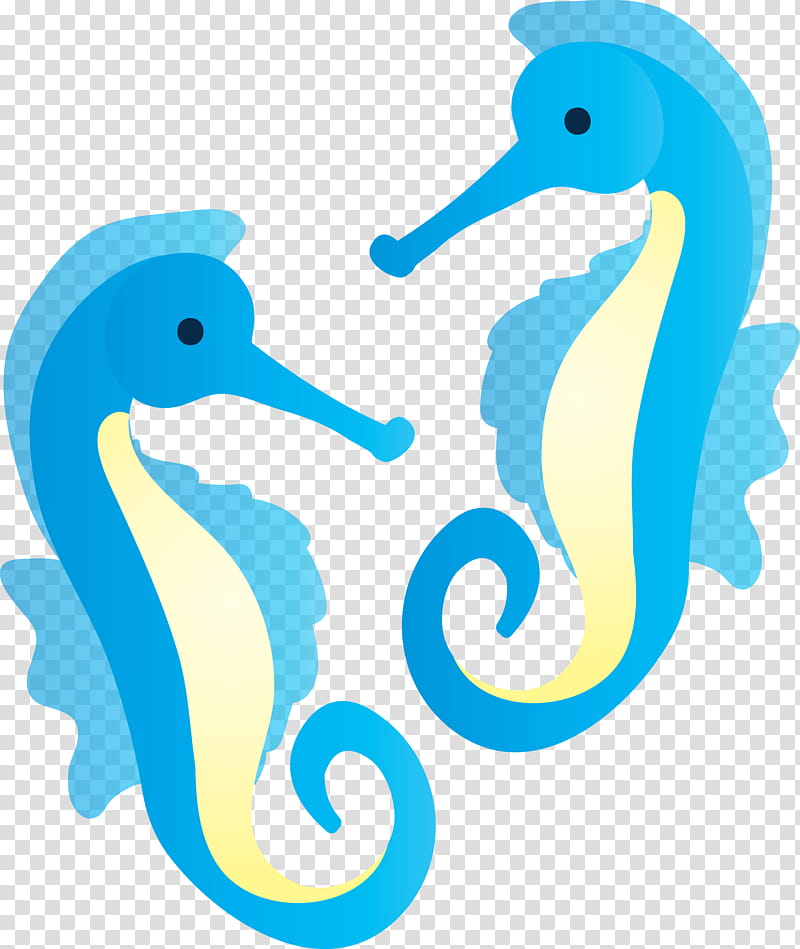 seahorse blue aqua beak bird, Seahorse transparent background PNG clipart