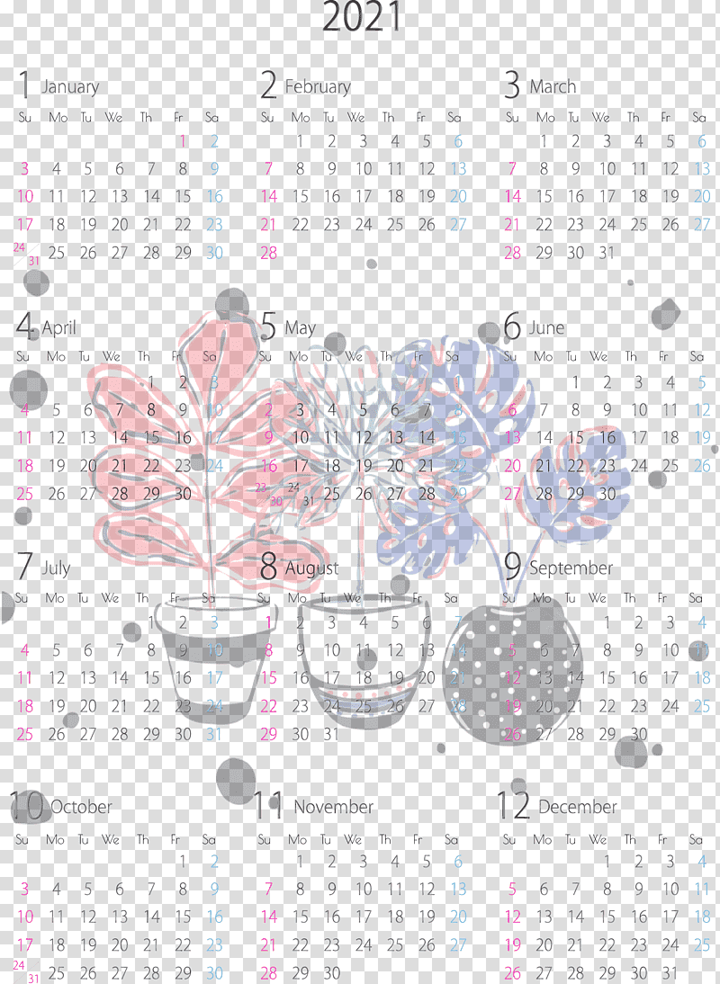 calendar system industrial design font pattern printing, 2021 Yearly Calendar, Watercolor, Paint, Wet Ink, Text transparent background PNG clipart