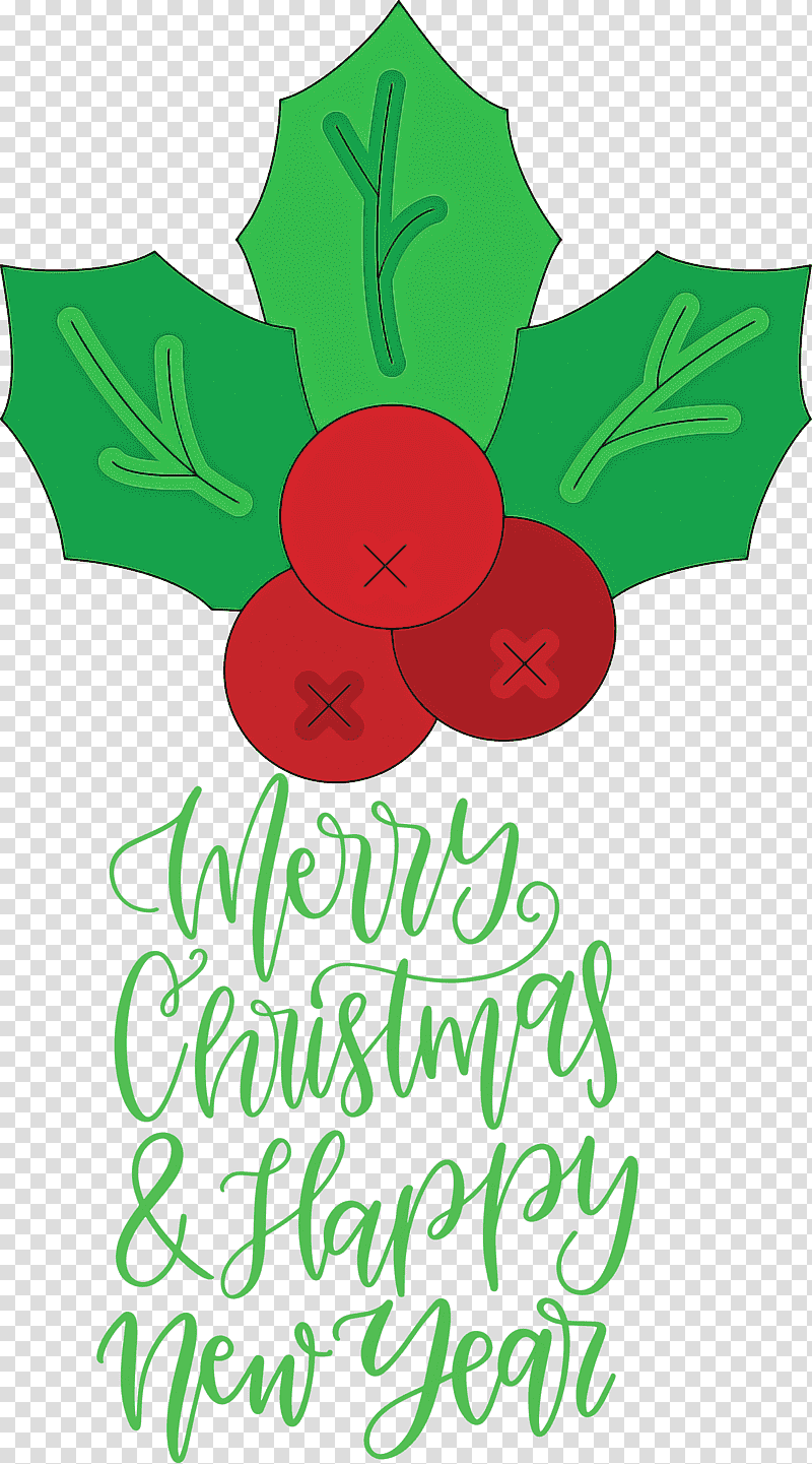 Merry Christmas Happy New Year, Floral Design, Leaf, Cut Flowers, Petal, Green, Meter transparent background PNG clipart