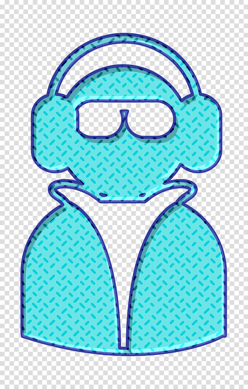 Cool icon Cool dude with shades earphones and jacket icon, Humans 3 Icon, Goggles, Sunglasses, Line, Meter, Headgear transparent background PNG clipart