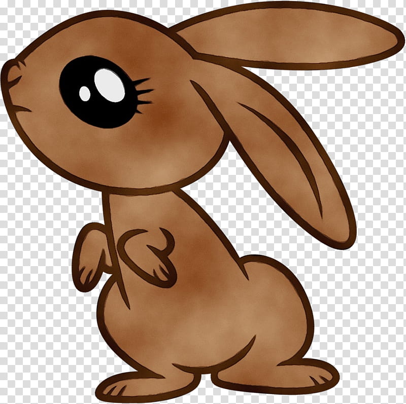 cartoon brown hare animation animal figure, Watercolor, Paint, Wet Ink, Cartoon, Rabbit, Beaver, Rabbits And Hares transparent background PNG clipart