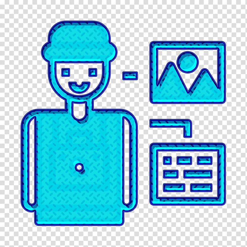 graphy icon grapher icon Professions and jobs icon, Icon, grapher Icon, Blue, Line, Electric Blue transparent background PNG clipart