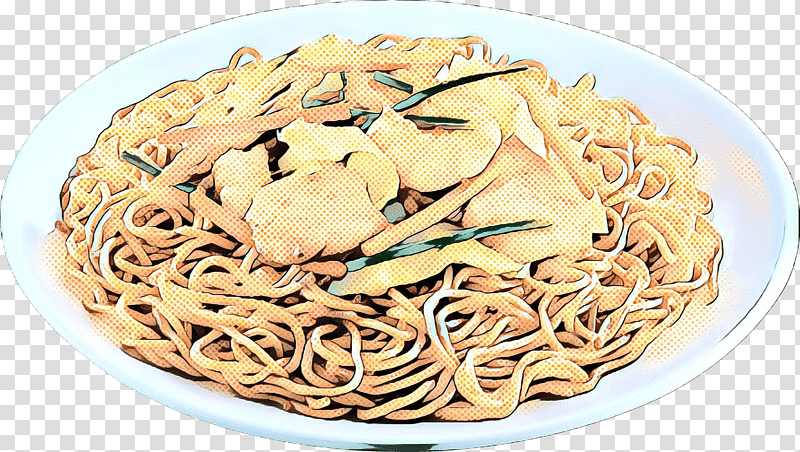 pop art retro vintage, Chow Mein, Chinese Noodles, Yakisoba, Lo Mein, Fried Noodles, Spaghetti Alla Puttanesca transparent background PNG clipart