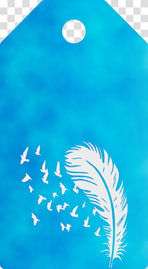 leaf daytime computer turquoise font, Feather Birds Tag, Watercolor, Paint, Wet Ink, Plants, Plant Structure, Biology transparent background PNG clipart thumbnail