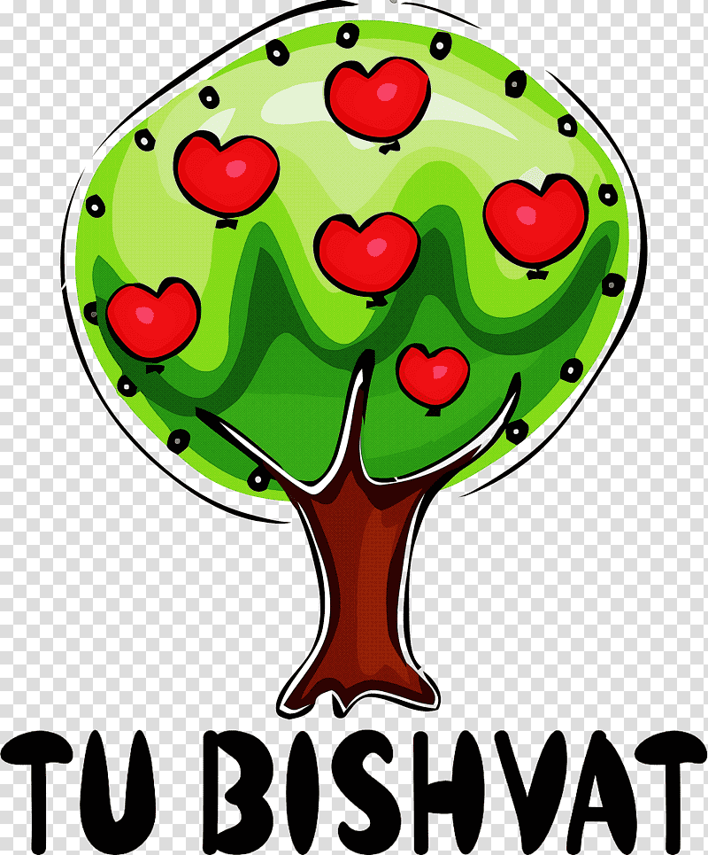 Tu BiShvat Jewish, Fruit Tree, Cartoon, Apple, Dongman transparent background PNG clipart