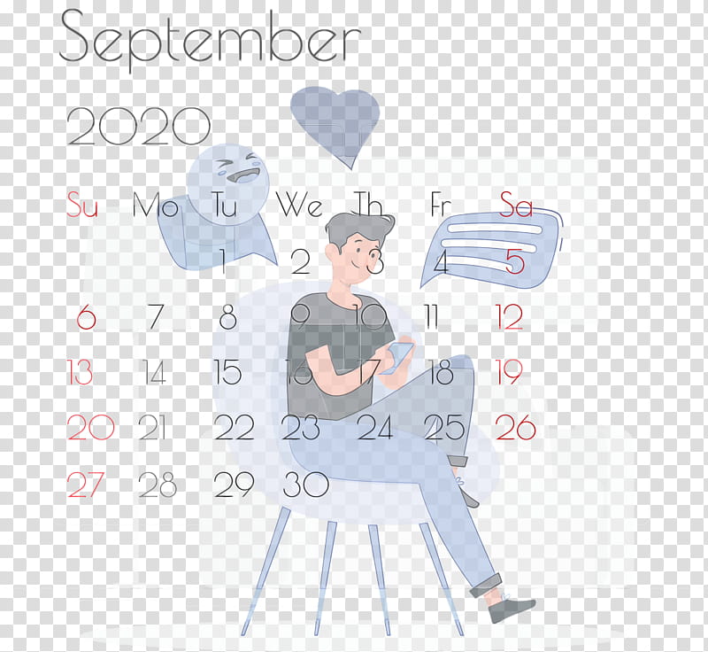 cartoon text drawing traditionally animated film line, September 2020 Printable Calendar, September 2020 Calendar, Printable September 2020 Calendar, Watercolor, Paint, Wet Ink, Cartoon transparent background PNG clipart