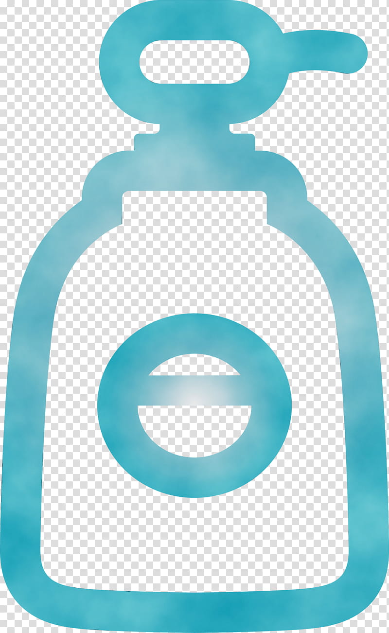 aqua, Hand Washing And Disinfection Liquid Bottle, Watercolor, Paint, Wet Ink transparent background PNG clipart