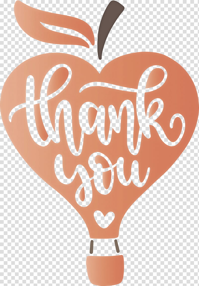 Teachers Day Thank You, Heart, Orange Sa, M095 transparent background PNG clipart