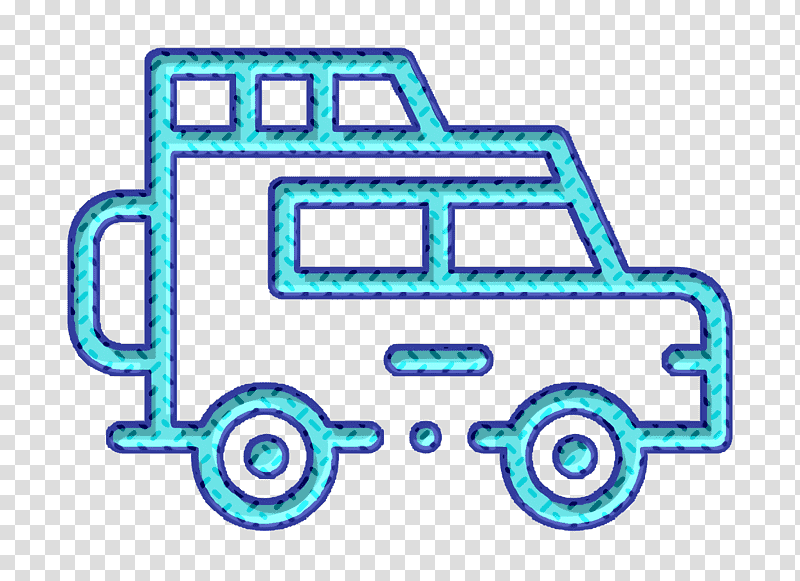 Jeep icon Vehicles and Transports icon Safari icon, Symbol, Chemical Symbol, Aqua M, Meter, Line, Microsoft Azure transparent background PNG clipart