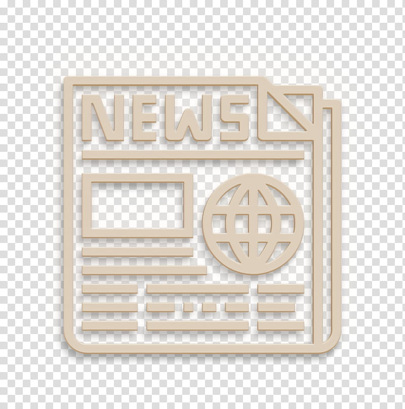 Newspaper icon News icon, Text, Beige, Rectangle, Label, Logo, Square transparent background PNG clipart