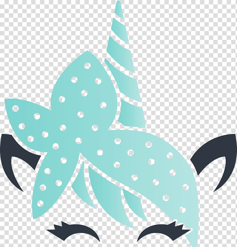aqua turquoise pattern leaf plant, Unicorn, Cute Unicorn, Watercolor, Paint, Wet Ink transparent background PNG clipart
