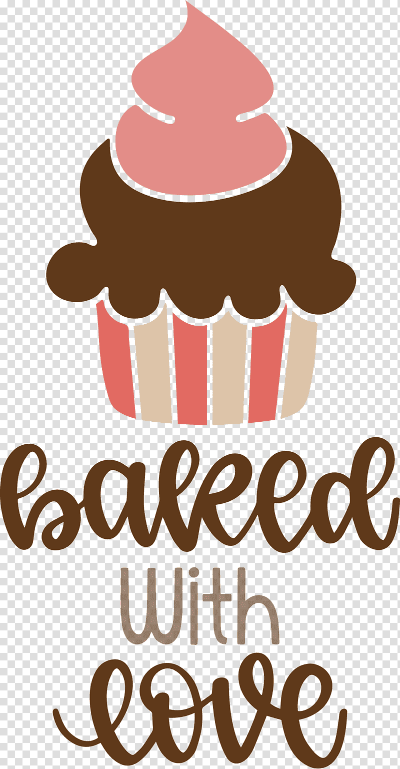 Baked With Love Cupcake Food, Kitchen, Logo, Baking Cup, Line, Meter, Mathematics transparent background PNG clipart