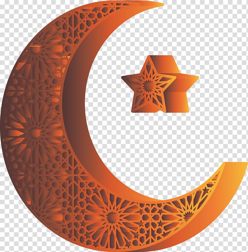 Star and Crescent ramadan kareem, Orange, Circle, Symbol transparent background PNG clipart