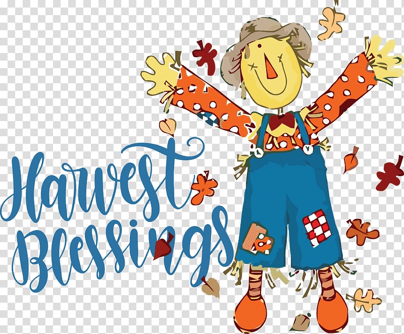 Harvest Blessings Thanksgiving Autumn, Cartoon, Drawing, Scarecrow, Comics, Fall transparent background PNG clipart