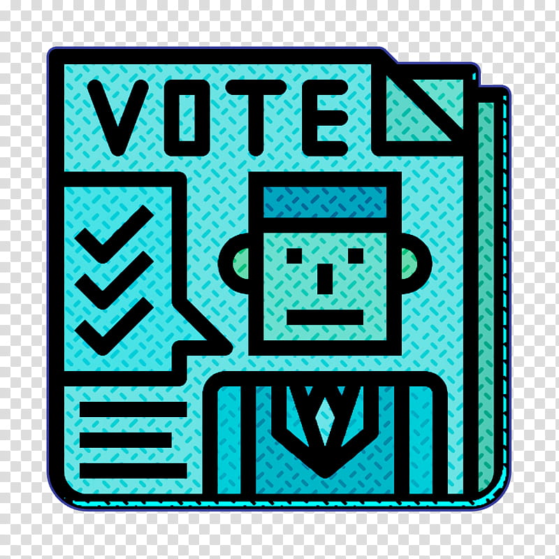 Election icon Newspaper icon Vote icon, Turquoise, Teal, Line, Rectangle, Square transparent background PNG clipart