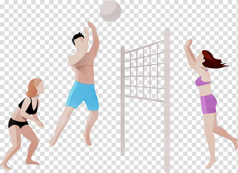 volleyball volleyball player volleyball ball fun, Watercolor, Paint, Wet Ink, Net Sports, Beach Volleyball, Leg, Playing Sports transparent background PNG clipart